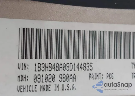 2009 Dodge Caliber Sxt z USA, uszkodzony, nr VIN 1B3HB48A09D144835